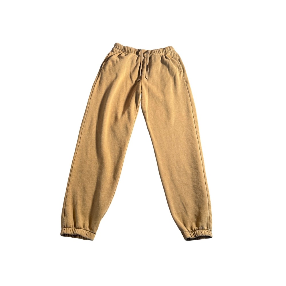 Vans Mens Tan Heavyweight Fleece Jogger Sweatpants Elastic Waist Drawstring L